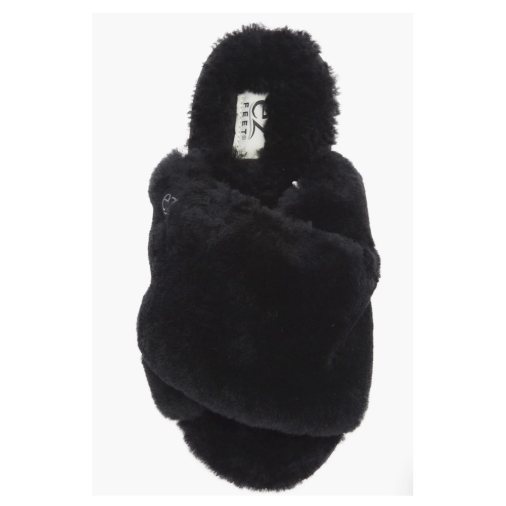 EZ FEET Genuine Shearling Slide Slippers